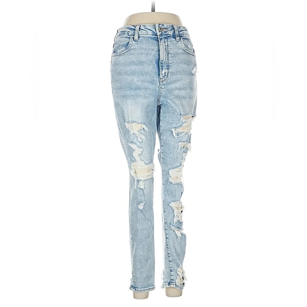 American Eagle Outfitters Light Blue Distressed High Rise Jeggings
